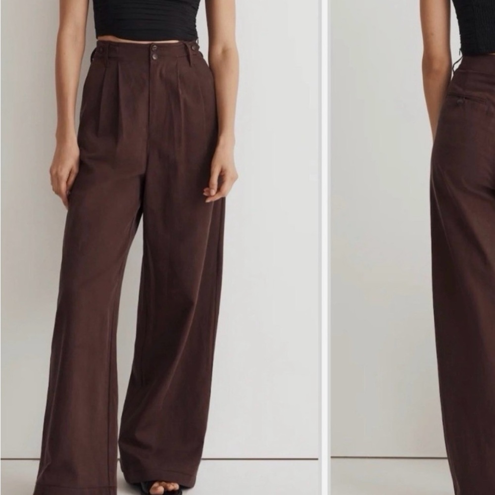 Madewell Dark Brown Wide-Leg Pants